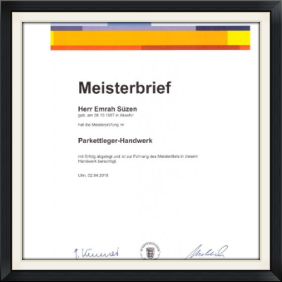 Meisterbrief Süzen Fußboden